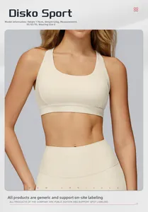 Detail of cream yoga set showing professional fabric fit on a 176cm model wearing size S