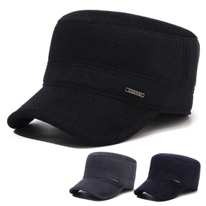Cappello Cadet Invernale Da Uomo Con Paraorecchie In Lana Spessa Antivento Cima Piatta Regolabile Casual