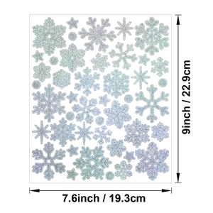 Glittery laser snowflake stickers dimensions 9x7.6 inches for Christmas DIY decor