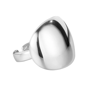 Anello minimalista in argento sterling 925 a forma di goccia con finitura lucida