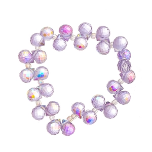 Elegantes lila Kristallperlen-Choker-Halsband mit facettierten Perlen und Verschluss