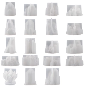 Lot de 19 moules en silicone cristal pour résine DIY et bougies parfumées