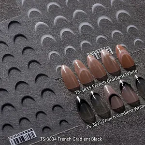 Set di adesivi per unghie sfumate per manicure francese con ritagli a mezzaluna per nail art