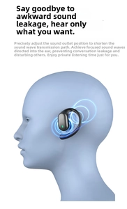 Detailed 3D rendering showing the directional audio and anti-leak technology of black OWS earphones
