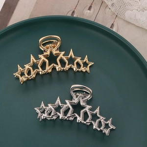 Star Hollow Hair Claw Alloy Metal Shark Clip Fashion Simple Hair Accessories For Women