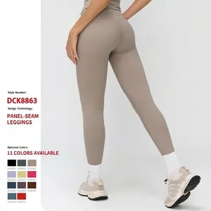 Women High Waist Yoga Pants Tummy Control Butt Lifting Leggings Nylon Spandex Brushed Workout Gym Fitness Running