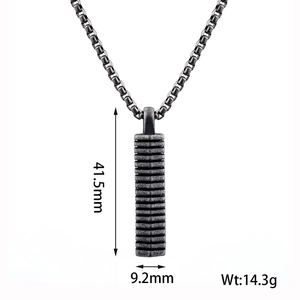 Industrial vintage viking pendant necklace in aged dark grey steel finish with dimensions