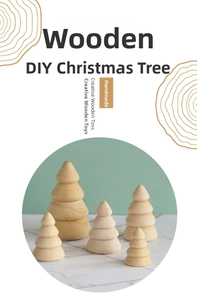 Five-piece set of wooden DIY Christmas trees for children painting and desk decoration