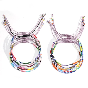 Handgefertigtes Gewebtes Sternzeichen Künstliche Perlenarmband Bunte Samenperlen Naturstein Künstliche Perle Verstellbare Kordel Boho Geschenk
