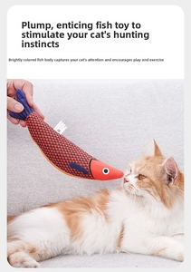 Realistic fish-shaped cat toy made of durable canvas material for interactive play