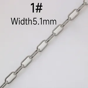 5.1mm width minimalist oval link chain made of polished stainless steel for DIY jewelry