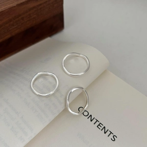 925 Sterling Silver Wave Ring Minimalist Irregular Streamline Open Adjustable Fashion Jewelry For Women