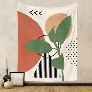 Wall Tapestry Polyester Bohemian Abstract Art Floral Oil Painting Background For Living Room Bedroom Modern Home Decor