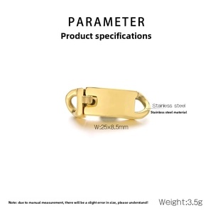 Detailed view of 25x8.5mm golden stainless steel clasp showing dimensions and weight