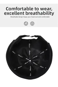 Détail de la doublure en maille respirante et de la sangle réglable d'un bonnet docker noir