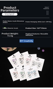Detailed view of acrylic face gem stickers for music festival makeup and DIY decoration