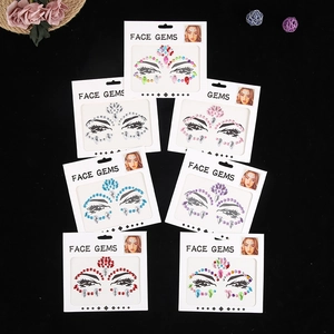 Bijoux De Visage Brillants Autocollants De Tatouage En Strass Acrylique Auto-Adhésif Maquillage De Fête De Festival