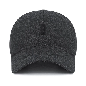 Winter men's thermal earflap hat with thick fleece lining in dark grey sport style