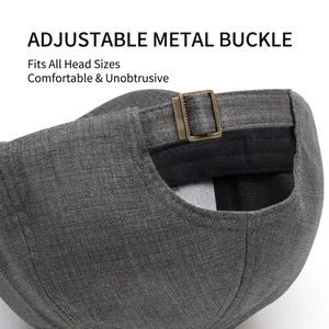 Men's casual winter baseball cap with adjustable metal buckle for custom fit