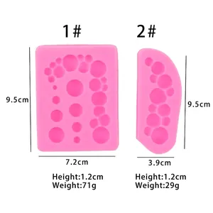 Roze siliconen vorm voor chocoladebellen en fondant taartdecoratie, diverse maten