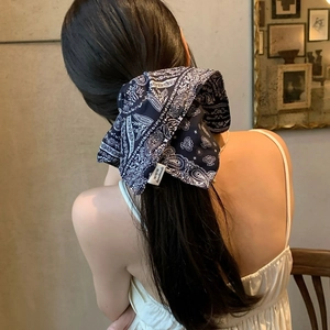 Chouchou Noeud En Tissu À Imprimé Paisley Et Pince À Cheveux Vintage Style Français Coiffure Élégante Femmes