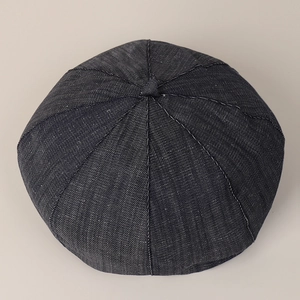 Women Beret Hat Hemp Lyocell Cotton Denim Texture Breathable Lightweight Vintage Artist Style Adjustable Accessory