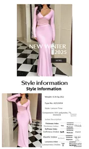 Detail of pink long sleeve bodycon dress with waist cutout and deep V-neckline