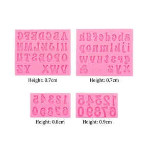 Pink silicone alphabet and number molds for cake decorating and fondant crafts