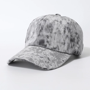 Silver-grey velvet baseball cap with textured marble-like pattern and classic structure