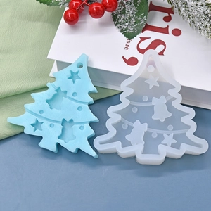 Lot de moules en silicone sapin de Noël avec motifs d'étoiles pour DIY