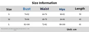 Detailed size chart for the summer backless bodycon jumpsuit with measurements in cm