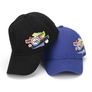 Black and royal blue baseball caps with colorful street style Good & Boys embroidery