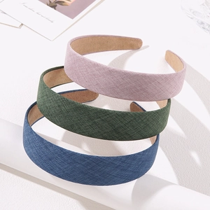 Vintage Breit Stirnband Stoffbezogen Rutschfest Haarreif Einfarbig Elegant Täglich Haarschmuck Für Damen
