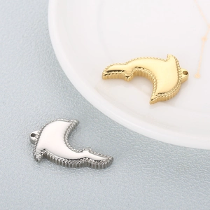 Polished stainless steel dolphin pendants in gold and silver finish for necklaces