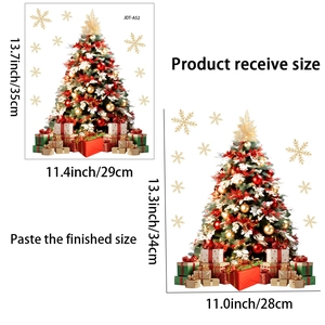 Christmas tree window sticker showing product receive size 29x35cm and layout display