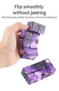Macro view of Galaxy Infinity Cube with smooth rotating hinges for stress relief