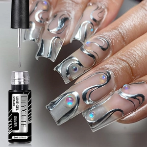 Metallic Painting Line Gel Nail Art Decoration UV LED Curable Silver Gold Rose Gold Mirror Effect DIY Manicure