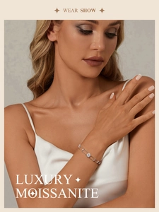 Close-up of double-layer Moissanite bracelet in S925 sterling silver worn on a wrist