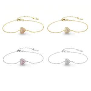 Heart Bracelet 925 Sterling Silver Inlaid Zircon Romantic Minimalist Luxury Hand Jewelry For Women