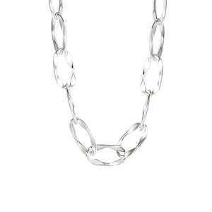 925 sterling silver chunky twisted geometric link chain necklace with high polished finish