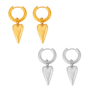 Fashionable heart hoop earrings in 18k gold and silver finishes for women