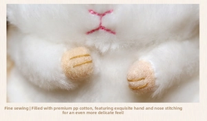 Close-up of plush hamster toy showing fine stitching and soft PP cotton filling texture