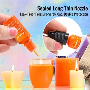 Orange 10ml liquid dye for soy wax candle making with a precision dropper tip