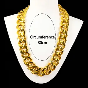 Chunky gold hip hop plastic chain necklace for men with 80cm circumference length