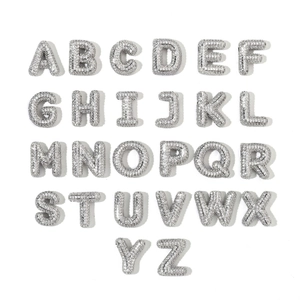 Bubble Letter Pendant Necklace Personalized Initial Alphabet Copper Zircon Paved Silver Tone Hip Hop Jewelry Men Women