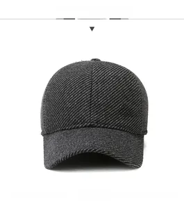 Front view of grey wool twill baseball cap with S Sport Classic metal logo detail