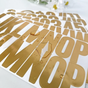 2.5 inch golden waterproof alphabet and number stickers for DIY car and mailbox decor