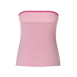 Détail du haut bandeau rose montrant la texture côtelée élastique et la bordure contrastée