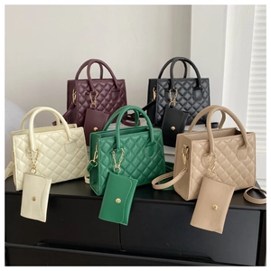 Quilted crossbody bags in five colors with mini coin pouches and chain details