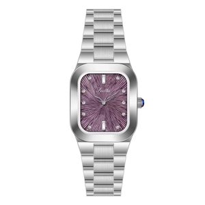 Damen Quarz Armbanduhr Eckig Edelstahlband Wasserdicht Elegant Mode Armbanduhr Für Frauen Strahlendes Zifferblatt